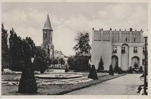 [Ansichtskarte] PL 95 200 PABIANICE / PABIANITZ / BURGSTADT, Stadtpark mit Rathaus, 1943, Verlag Heinrich Hoffmann - Posen. 