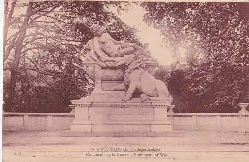 [Ansichtskarte] 4000 DÜSSELDORF, Kriegerdenkmal zur Zeit der franz. Besetzung, 1925. 