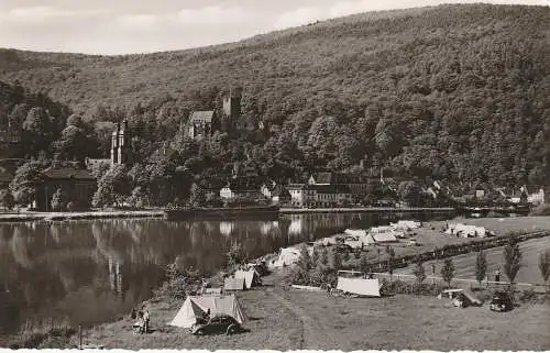 [Ansichtskarte] 8760 MILTENBERG, Campingplatz am Main, VW - Käfer. 