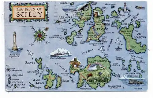 [Ansichtskarte] LANDKARTEN / MAPS - ISLES OF SCILLY. 