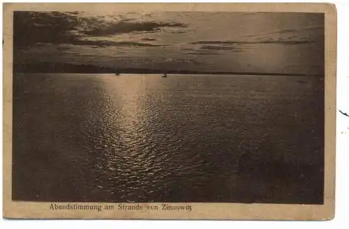 [Ansichtskarte] 0-2238 ZINNOWITZ / Usedom, Abendstimmung am Strand, Verlag Schultz. 