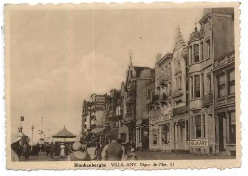 [Ansichtskarte] B 8370 BLANKENBERGE, Villa Any, Digue de Mer 61. 