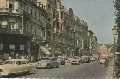 [Ansichtskarte] 6200 WIESBADEN, Wilhelmstrasse, 1958, Oldtimer - US - Cars. 