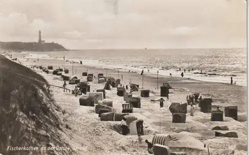 [Ansichtskarte] POMMERN - SEEBAD HORST - FISCHERKATHEN, Strand, Leuchtturm. 