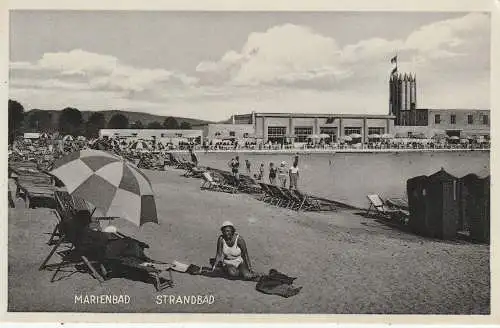 [Ansichtskarte] BÖHMEN & MÄHREN - MARIANSKE LAZNE, Strandbad 1931. 