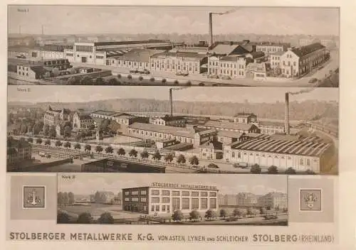 [Ansichtskarte] 5190 STOLBERG, Stolberger Metallwerke AG, Von Asten, Lynen und Schleicher, Werkk 1, 2 und 3. 