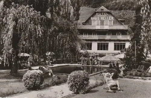 [Ansichtskarte] 5940 LENNESTADT - BILSTEIN, Hotel Haus Heller, Garten, Swimming Pool. 