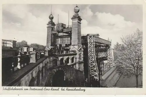 [Ansichtskarte] BINNENSCHIFFE _ RHEIN HERNE KANAL, Schiffshebewerk Henrichenburg. 