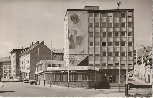 [Ansichtskarte] 6780 PIRMASENS, Messehaus, Stadtbücherei, Pfälzische Landwirtschaftswoche 1959, Oldtimer. 