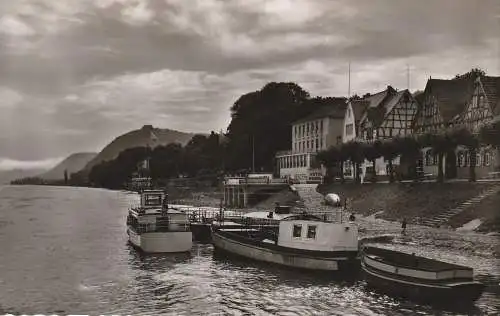 [Ansichtskarte] 5484 BAD BREISIG - BIEDERBREISIG, Schiffsanleger vor Hotel Bender, 1957. 