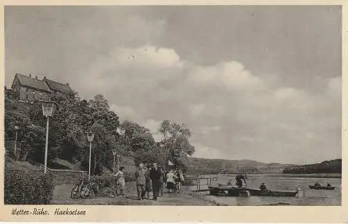 [Ansichtskarte] 5802 WETTER, Uferspaziergang am  Harkortsee, Ruderpartie, 1951. 