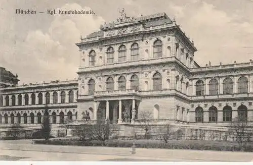 [Ansichtskarte] 8000 MÜNCHEN, Kgl. Kunstakademie, 1909. 