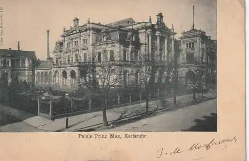 [Ansichtskarte] 7500 KARLSRUHE, Palais Prinz Max, 1903. 