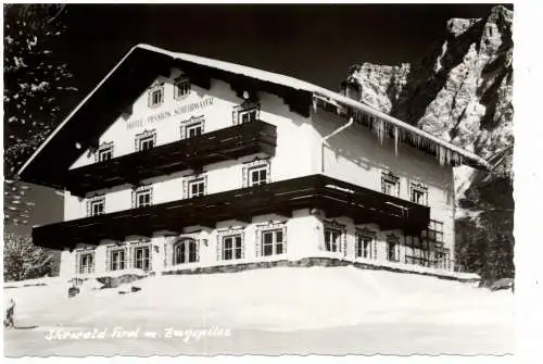 [Ansichtskarte] A 6632 EHRWALD, Hotel - Pension Scheibmayer, Zugspitze. 