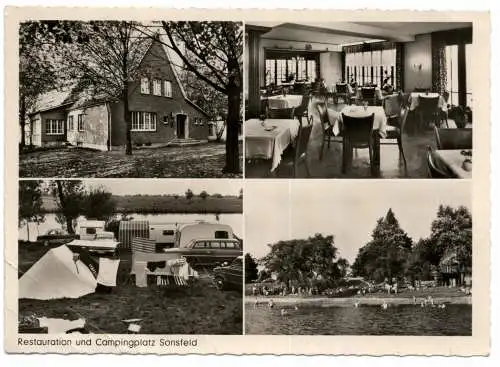 [Ansichtskarte] 4242 REES - MEHR - SONSFELD, Restauration und Campingplatz, 1960, Druckstellen. 
