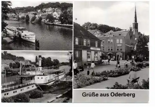 [Ansichtskarte] BINNENSCHIFFE - ODER - HAVEL - KANAL, Museumsschiff "RIESA", Personen- und Frachtschiffe, kl. Druckstelle. 