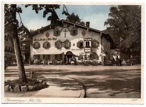 [Ansichtskarte] 8103 OBERAMMERGAU, Hotel "Alte Post", Verlag Pfingstl. 