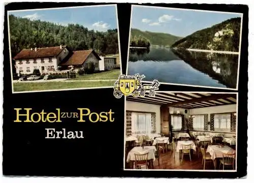 [Ansichtskarte] 8391 OBERNZELL - ERLAU, Hotel zur Post. 