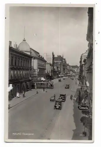 [Ansichtskarte] S 200 10 MALMÖ, Östergatan, Oldtimer, Tram, 1933. 