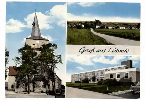 [Ansichtskarte] 3201 ALGERMISSEN - LÜHNDE, Kirche, Schule, Gesamtansicht. 