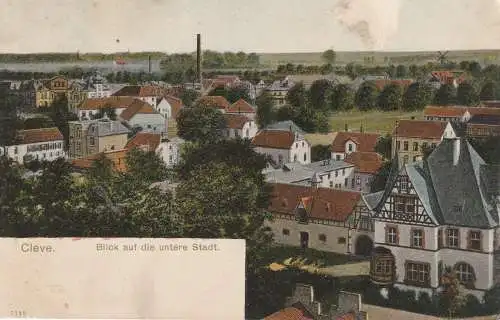 [Ansichtskarte] 4190 KLEVE, Blick auf die untere Stadt, coloriert, 1904. 