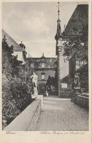 [Ansichtskarte] 5160 DÜREN - NIEDERAU, Hotel - Restaurant "Schloß Burgau", 1932. 