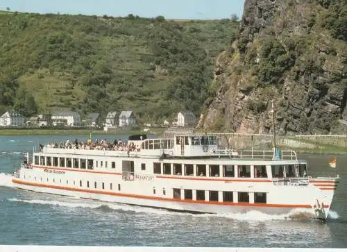 [Ansichtskarte] BINNENSCHIFFE - RHEIN, Köln - Düsseldorfer "FRANKFURT" vor der Loreley. 