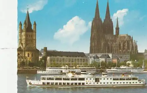 [Ansichtskarte] BINNENSCHIFFE - RHEIN, Köln - Düsseldorfer "KÖLN" vor Köln. 