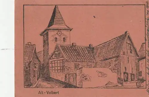 [Ansichtskarte] 5620 VELBERT, Alt - Velbert, Künstler-Karte,  1948,  gute Frankatur. 