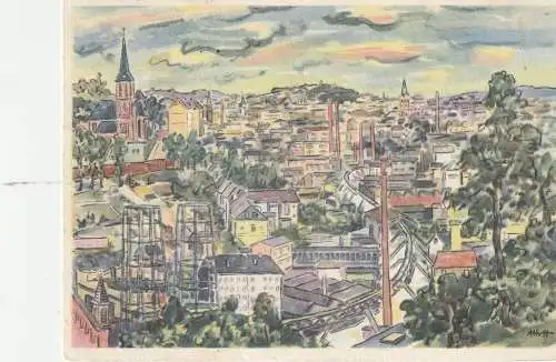 [Ansichtskarte] 5600 WUPPERTAL - ELBERFELD, Künstler-Karte A. Hoffmann, 1949. 