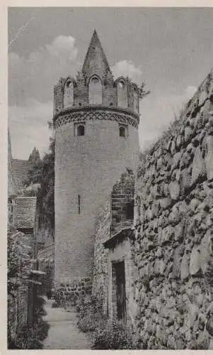 [Ansichtskarte] 0-1430 GRANSEE, Stadtmauer mit Pulverturm, 1956. 