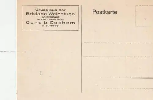 [Ansichtskarte] 5590 COCHEM - COND, Gruss aus der Brixiade - Weinstube. 