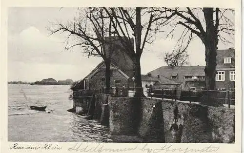 [Ansichtskarte] 4242 REES, Stadtmauer bei Hochwasser. 