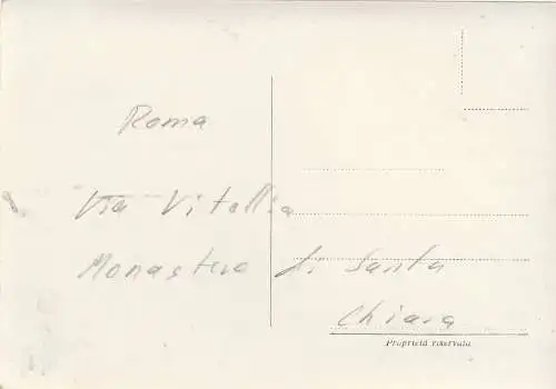[Ansichtskarte] I 00100 ROMA / ROM, Via Vitallia, Monastero die Santa Chiara, Photo - AK. 