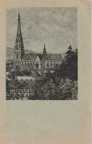 [Ansichtskarte] A 4000 LINZ, Der Dom zu Linz, Künstler Karte Lebeda. 