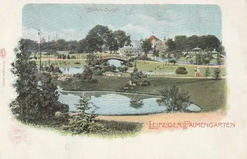 [Ansichtskarte] 0-7000 LEIPZIG, Palmengarten, Blick von Süden, ca. 1905. 