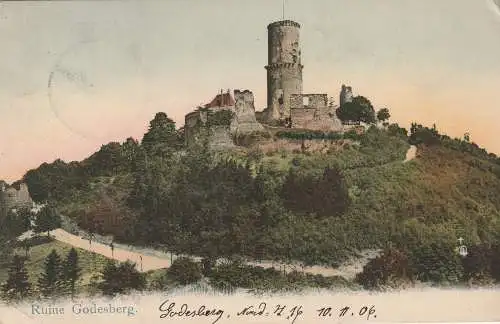 [Ansichtskarte] 5300 BONN - BAD GODESBERG, Ruine Godesburg, 1906, coloriert. 