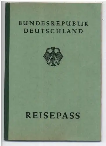 REISEPASS DEUTSCHLAND 1952