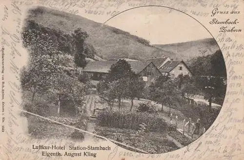 [Ansichtskarte] F 67700 HAEGEN - STAMBACH, Luftkur - Hotel, 1902, Druckstelle. 