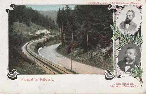 [Ansichtskarte] EISENBAHN / RAILWAY, Zahnradbahn bei Rübeland, 1914, nach Mexico befördert. 