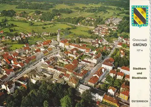 [Ansichtskarte] A 3950 GMÜND, Luftaufnahme, Stadtwappen. 