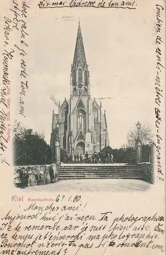 [Ansichtskarte] 2300 KIEL, Garnisonskirche, Kinder, 1900. 