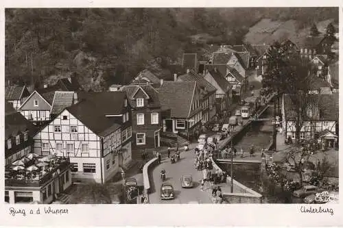 [Ansichtskarte] 5650 SOLINGEN - BURG, Unterburg, TOURISTEN..., VW - Käfer, Strassenbahn. 