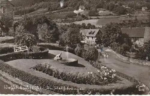 [Ansichtskarte] 5107 SIMMERATH - WOFFELSBACH, Wolfsbrunnen, schwach abgeschlagener Landpoststempel. 