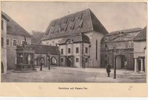 [Ansichtskarte] 0-7000 LEIPZIG, Baufach Ausstellung 1913, Leipzig um 1880 Kornhaus mit Peters - Tor, Architekt Fritz Drechsler. 