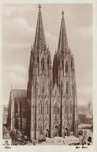 [Ansichtskarte] 5000 KÖLN, KÖLNE DOM, Westseite, Verlag Kratz # 129. 