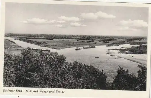 [Ansichtskarte] 2807 ACHIM, Badener Berg, Blick auf Weser und Kanal. 