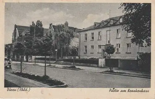 [Ansichtskarte] 5160 DÜREN, Krankenhaus, 1944, Feldpost Heeresunteroffizierschule Düren. 