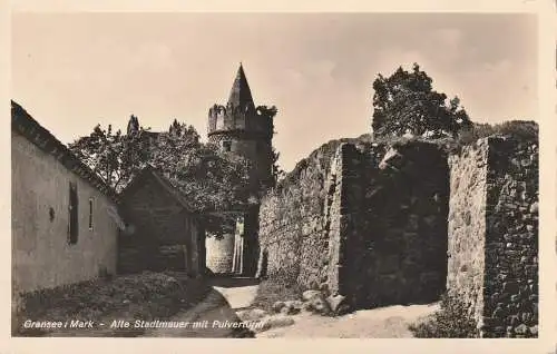 [Ansichtskarte] 0-1430 GRANSEE, Alte Stadtmauer, Pulverturm, Verlag Hagn. 