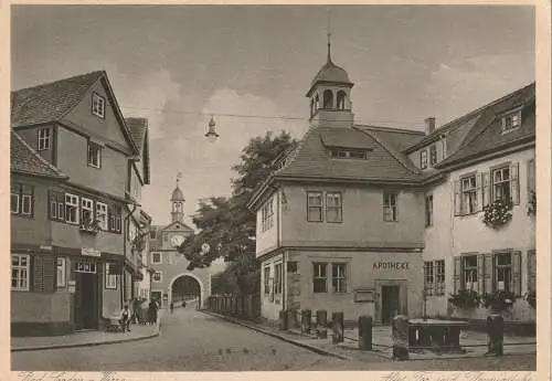 [Ansichtskarte] 3437 BAD SOODEN, Altes Tor, Pfennigstube, Apotheke. 